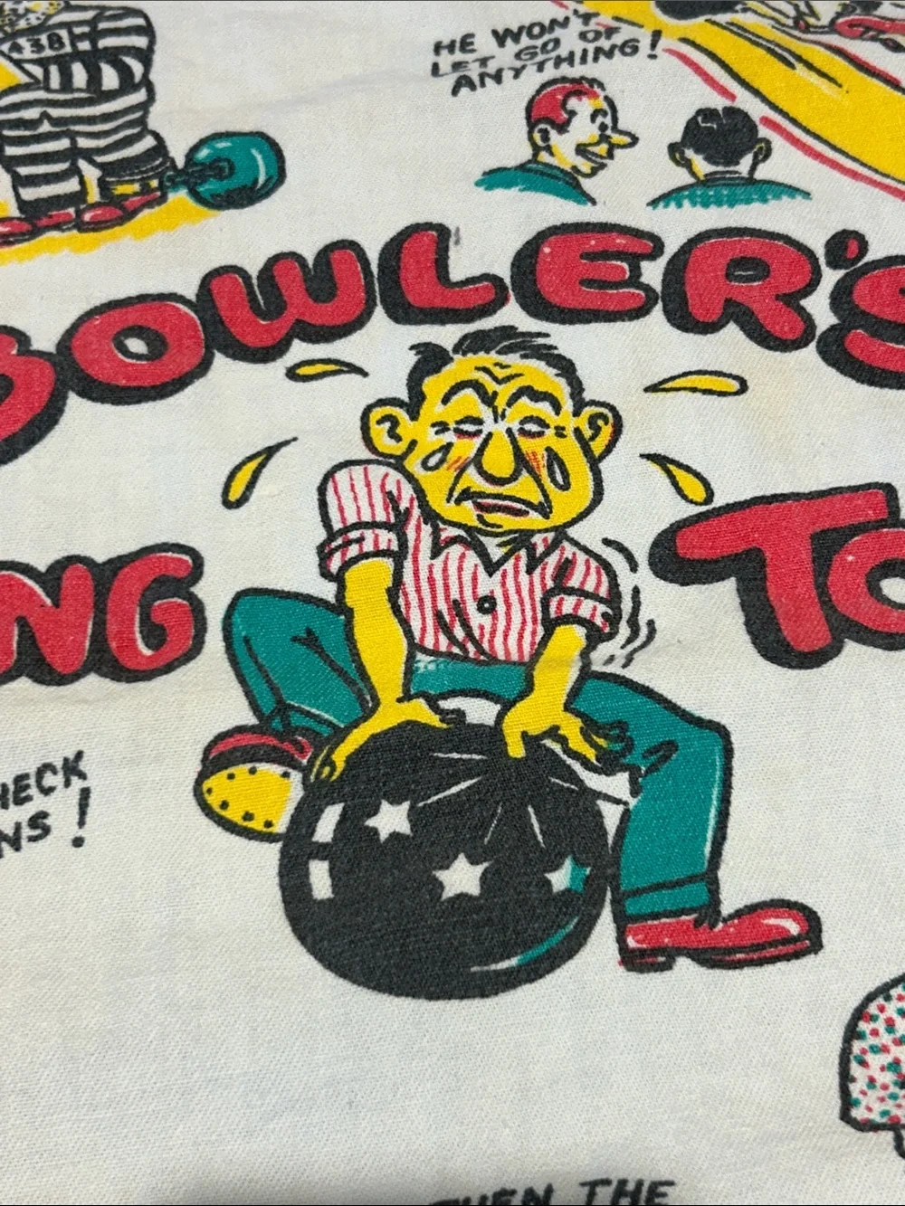 50’s Vintage Bowling Cartoon Hand Towel